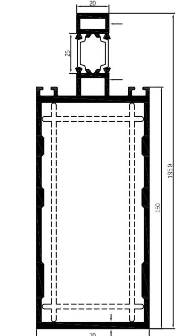 Perete cortina izolat cu profil din aluminiu seria -70