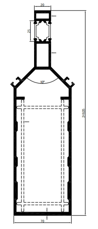 Perete cortina izolat cu profil din aluminiu seria -70