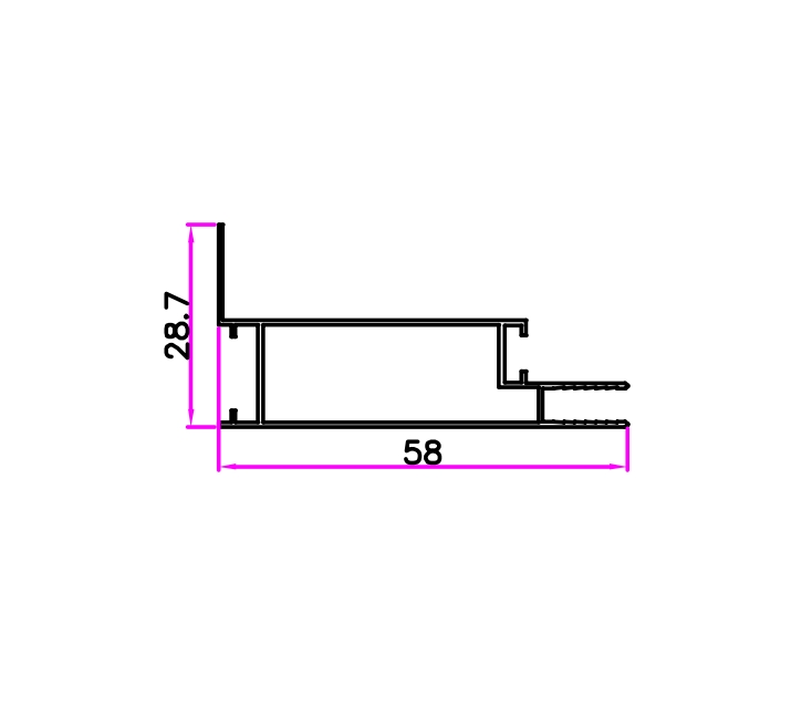 Caseta luminoasa din profil de aluminiu