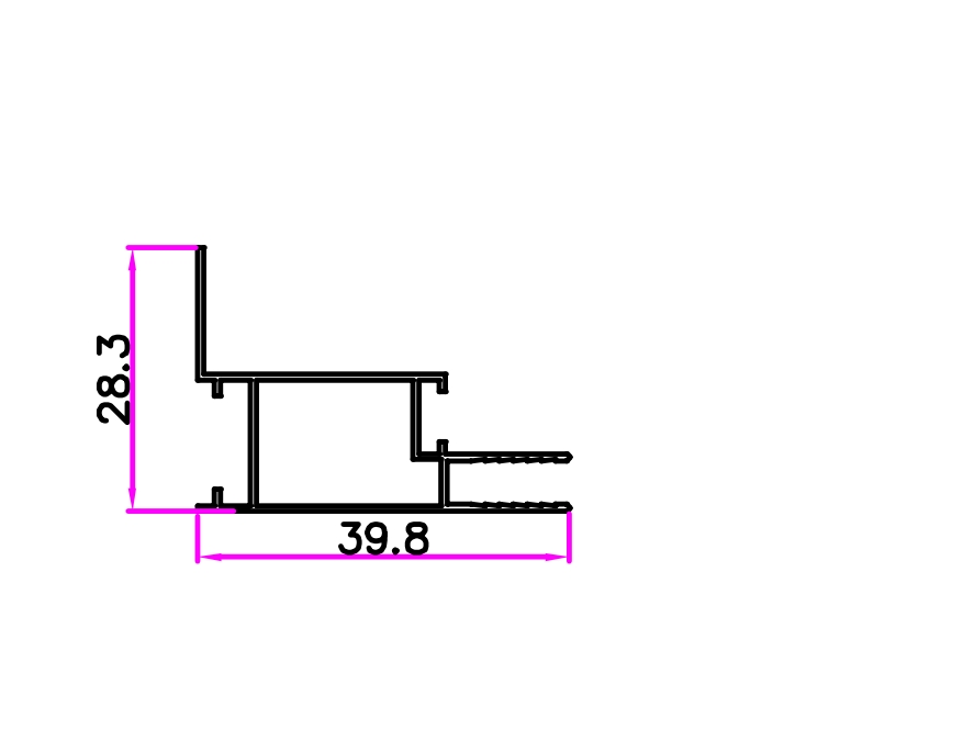 Caseta luminoasa din profil de aluminiu