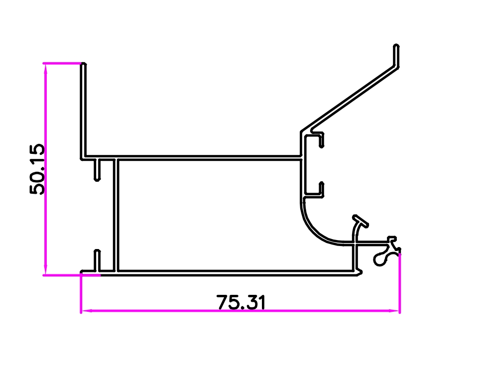Caseta luminoasa din profil de aluminiu