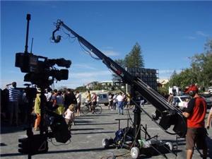 The use of the camera crane in the film