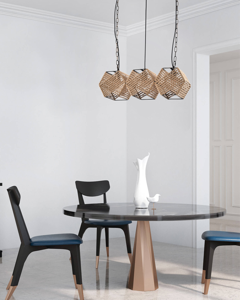 Hemp rope chandelier