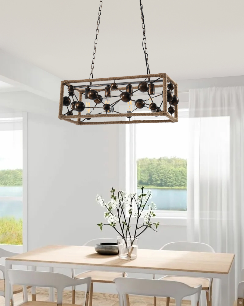 industrial-style chandelier