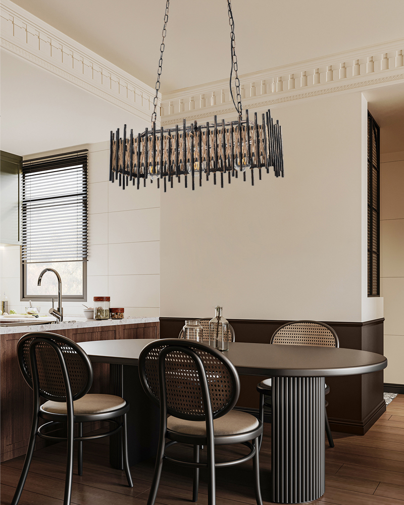 hemp rope dining table chandelier