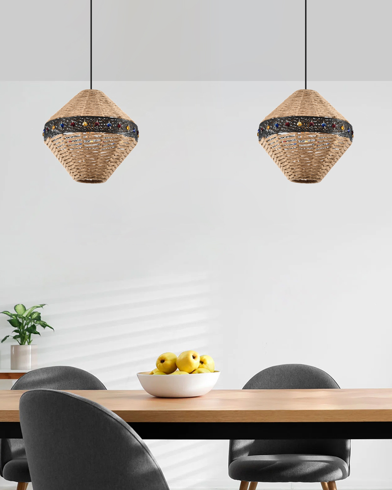 Hemp rope chandelier