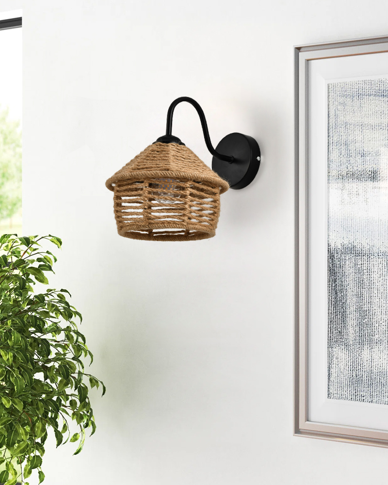 Hemp rope wall lamp