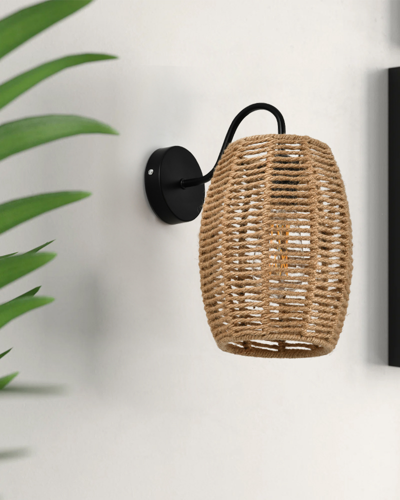 Hemp rope wall lamp