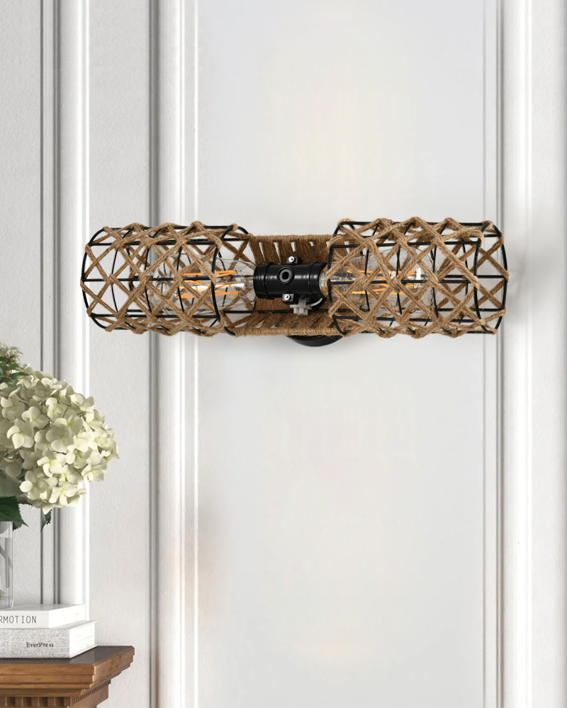 Hemp rope wall lamp