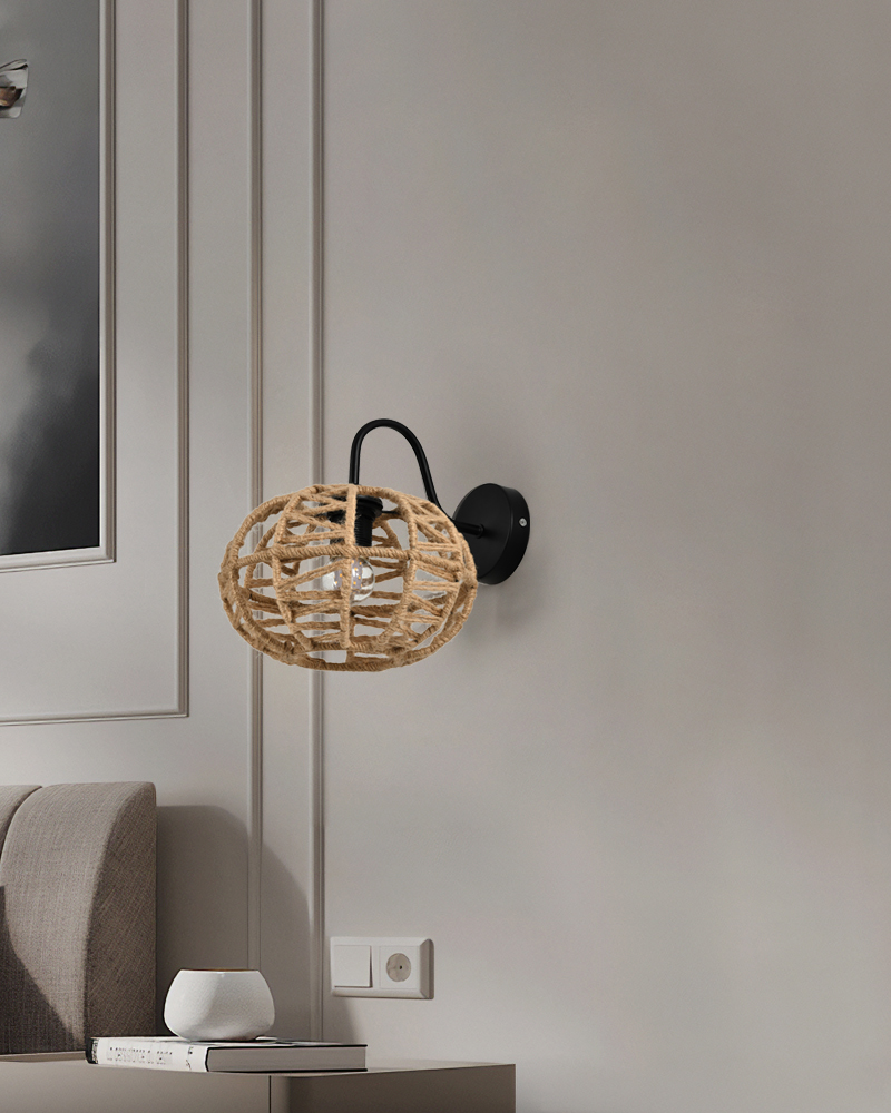 Hemp rope wall lamp