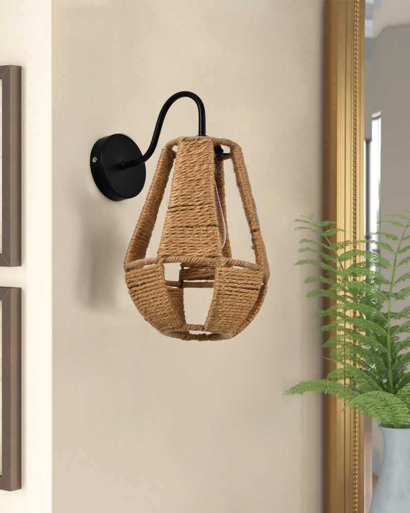 Hemp rope wall lamp