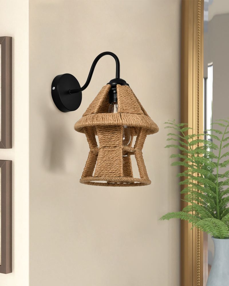 Hemp rope wall lamp