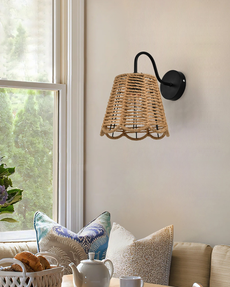 Hemp rope wall lamp