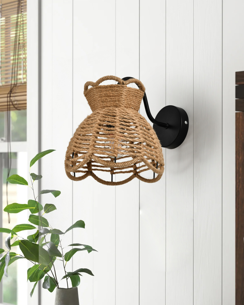 Hemp rope wall lamp