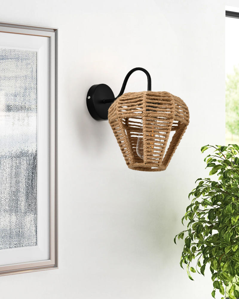 Hemp rope wall lamp