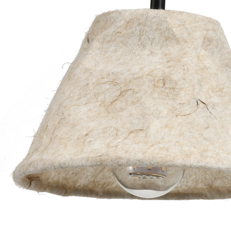 Witte henneptouw wandlamp met decoratieve lampenkap
