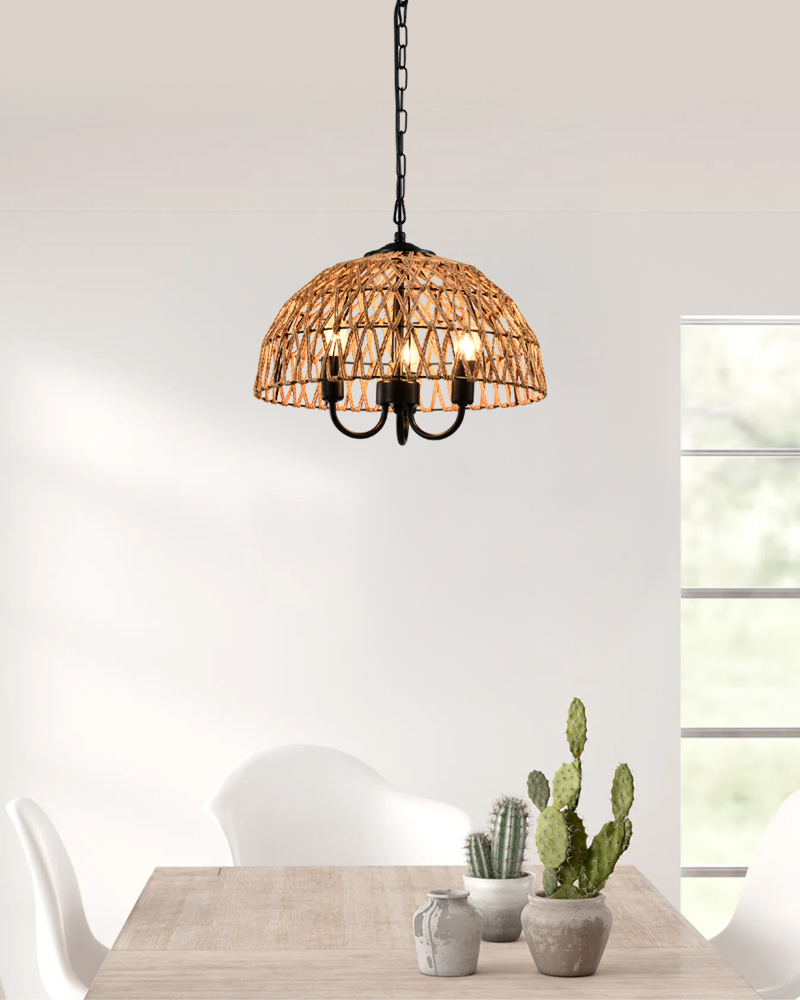 Hemp rope chandelier