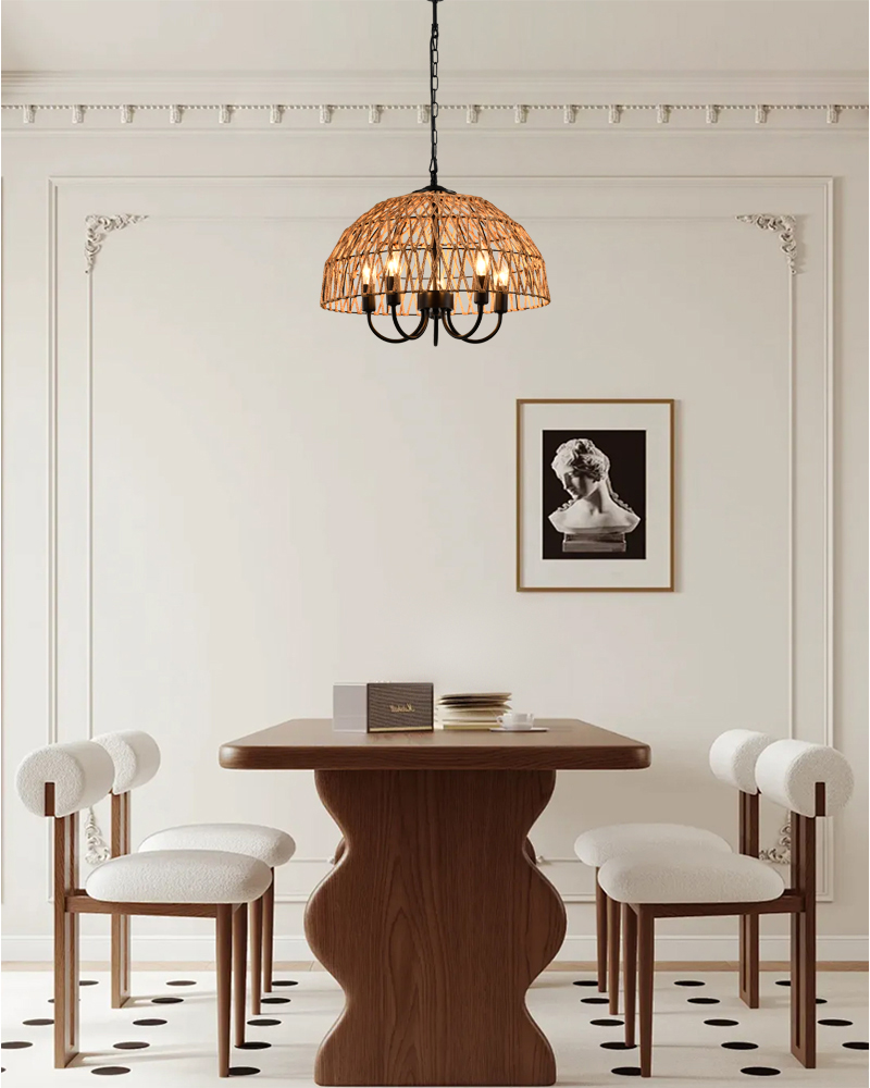 Hemp rope chandelier