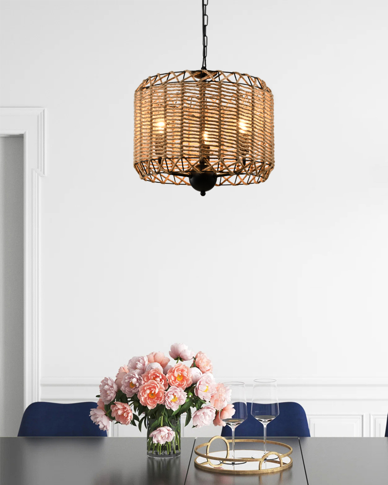Hemp rope chandelier