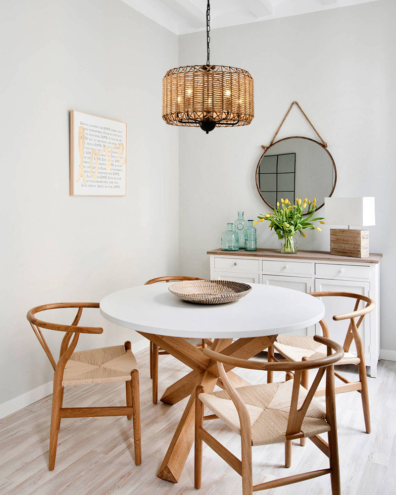 Hemp rope chandelier