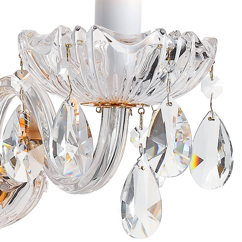 Gouden glazen traditionele kaars decoratieve wandlamp