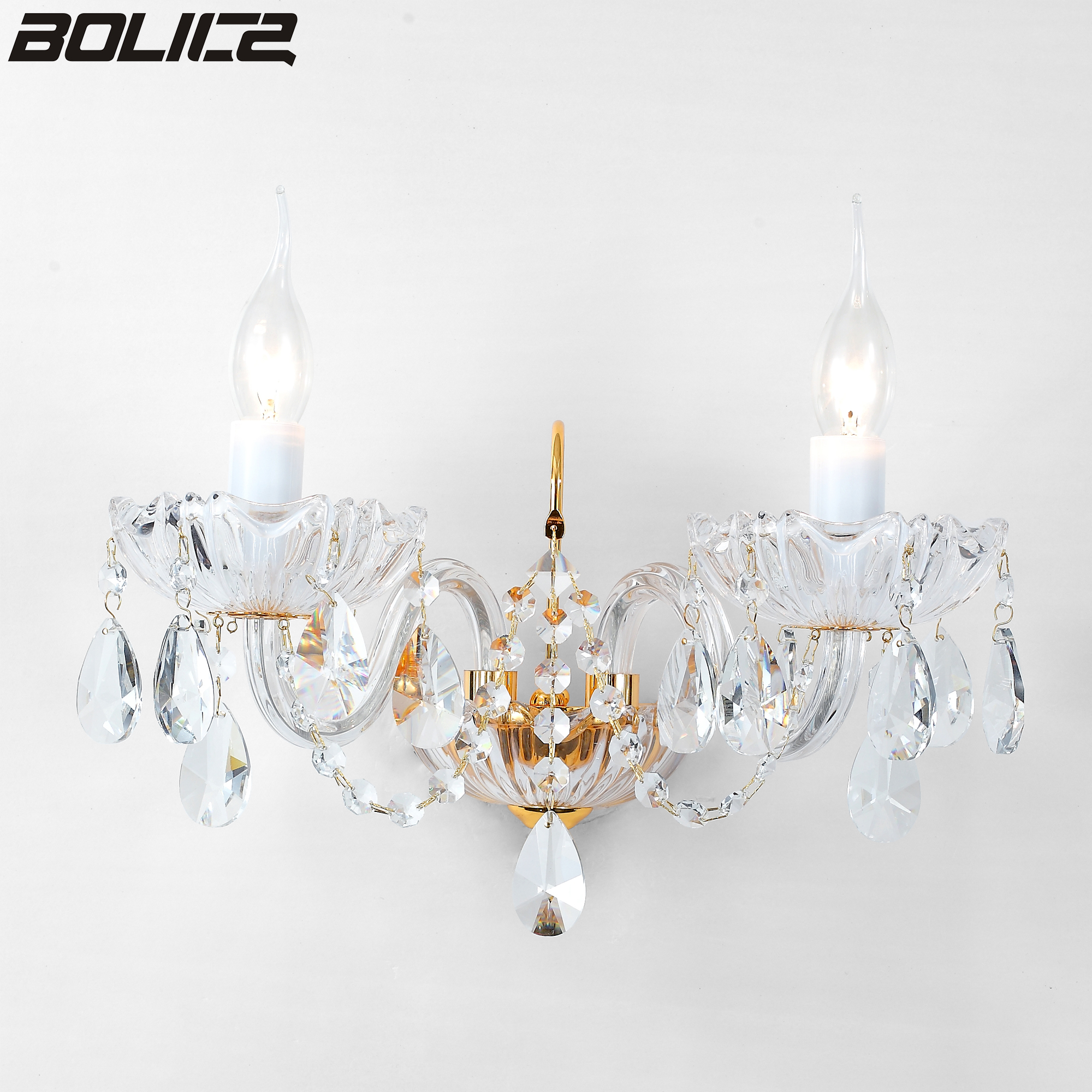 Gouden glazen traditionele kaars decoratieve wandlamp