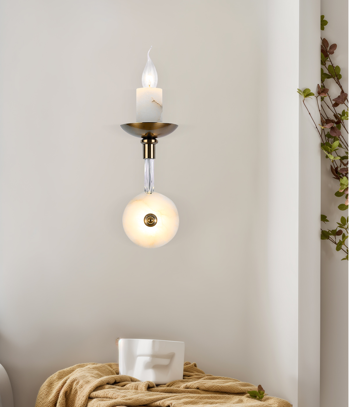 Traditional candle wall lamp