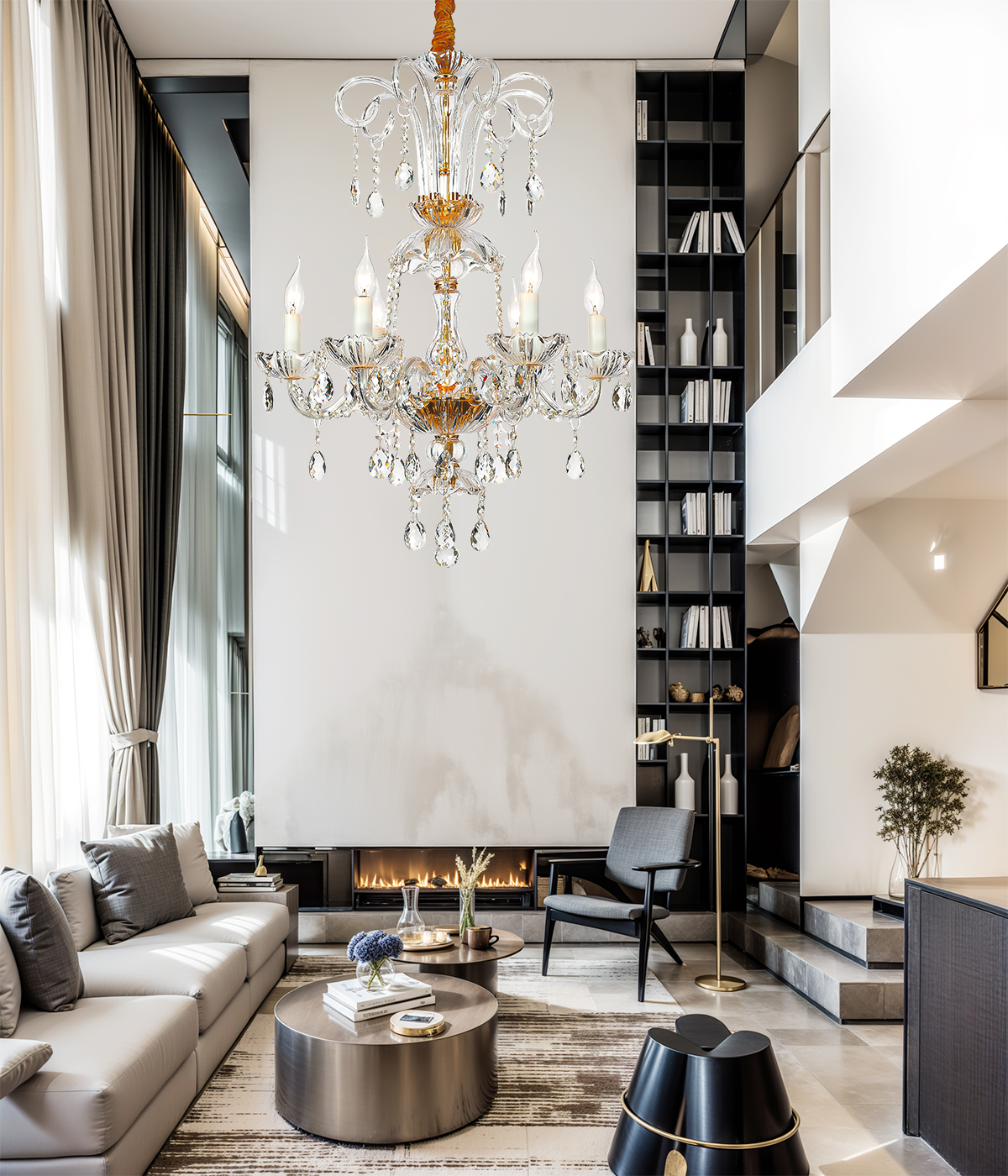 Golden chandelier
