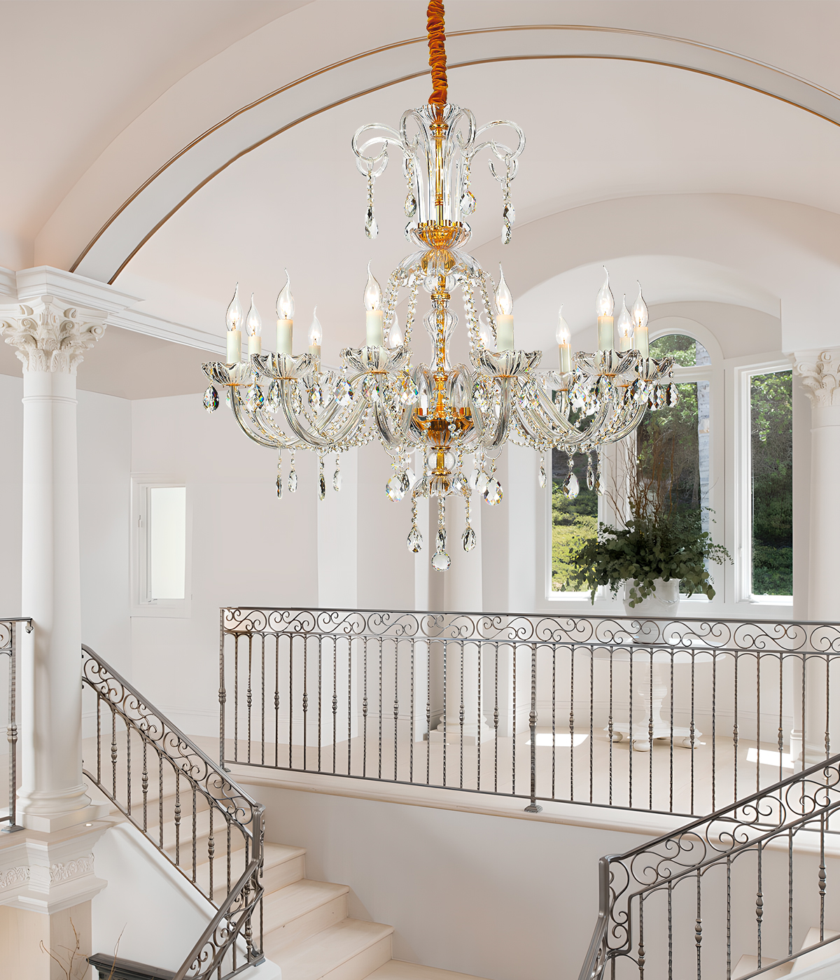 Golden chandelier