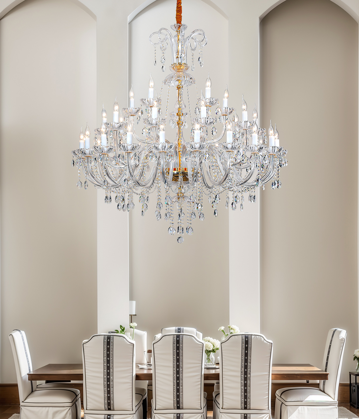 Golden chandelier