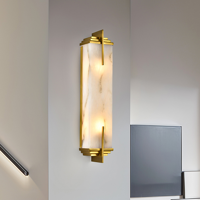 Τα πολυτελή μαρμάρινα φωτιστικά τοίχου λάμπουν