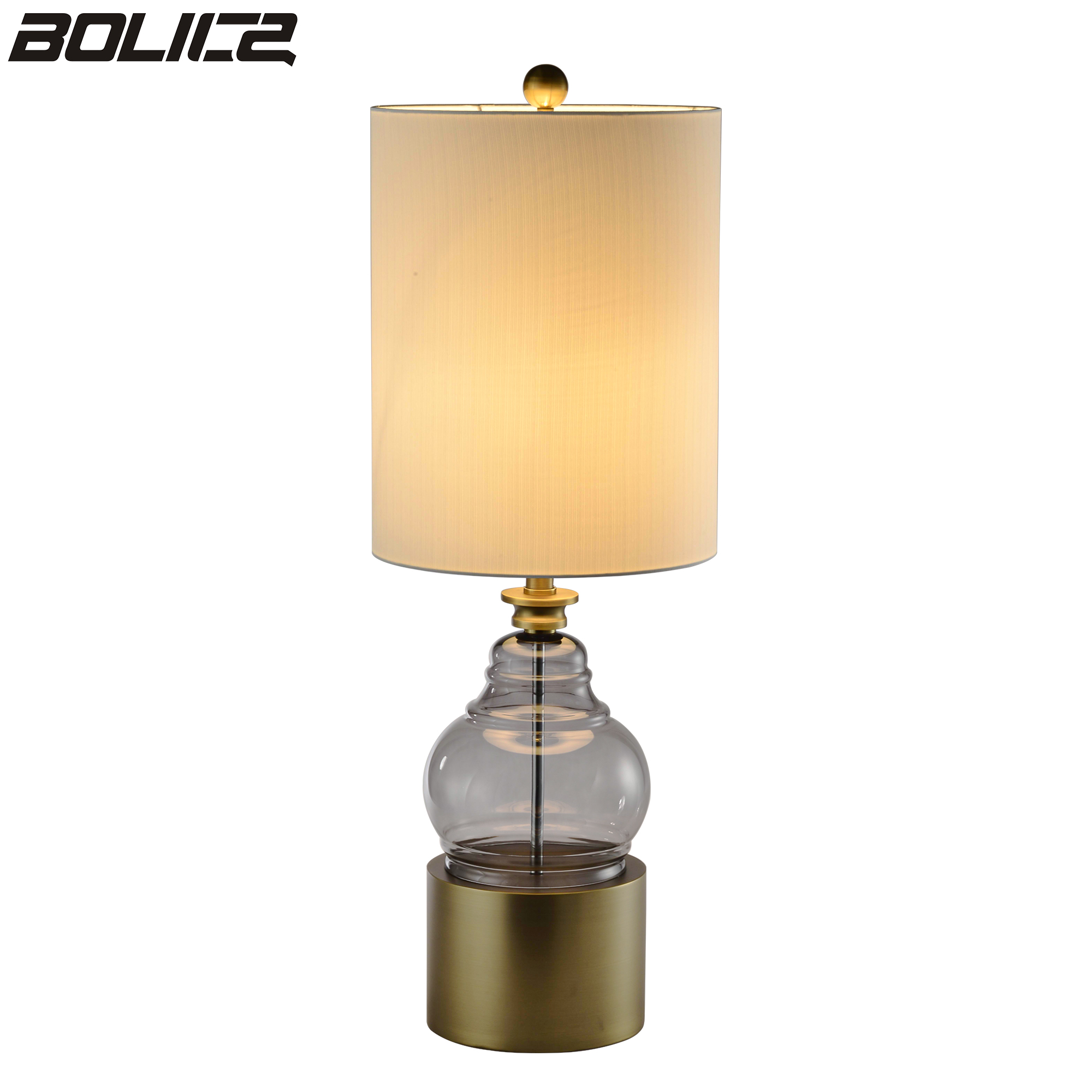 Elegante tafellamp van glas in kuststijl