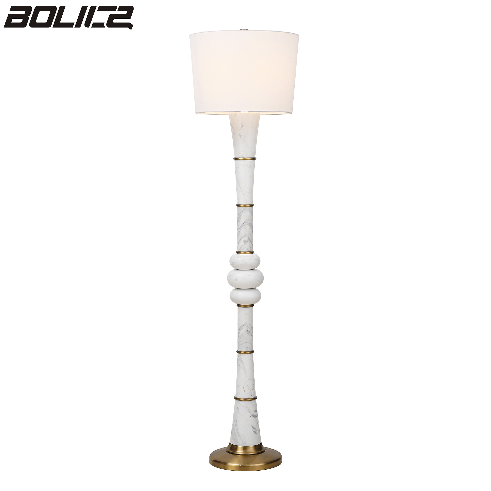 Moderne vloerlamp van wit marmer