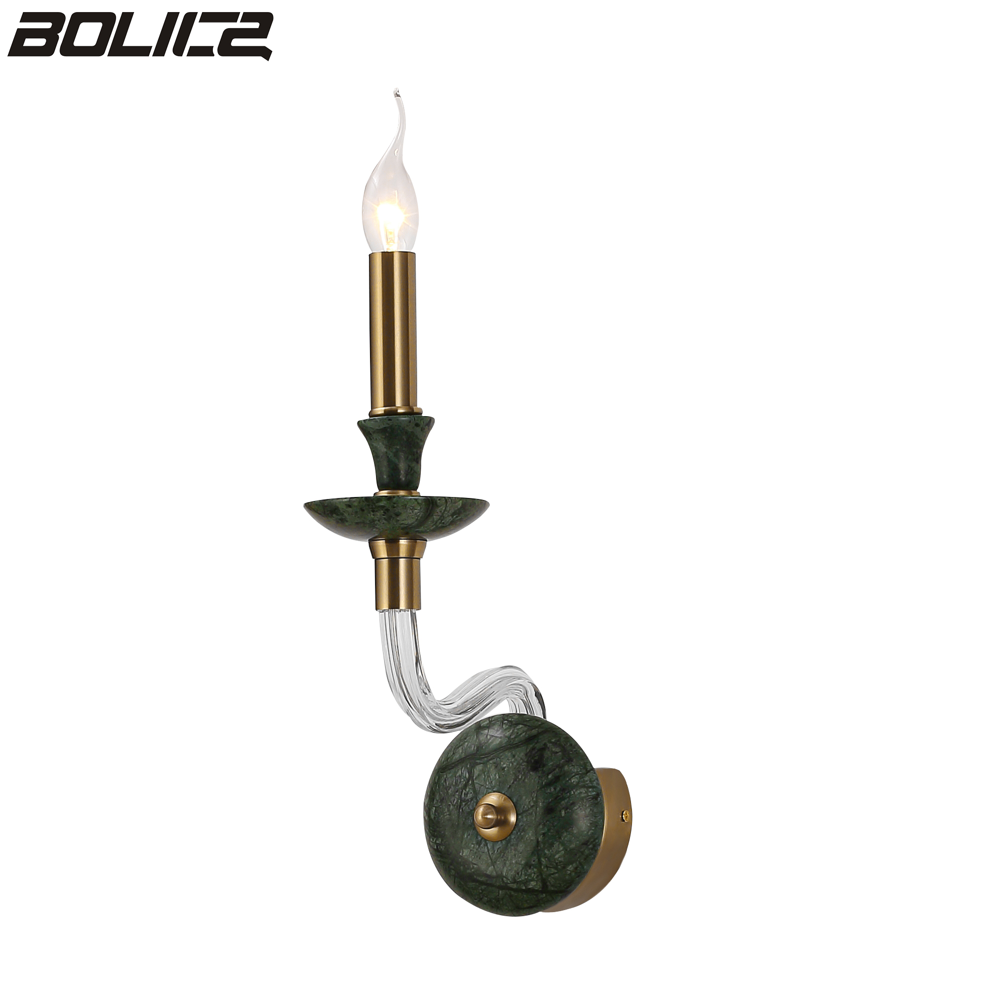 Marmeren vintage kaarswandlamp