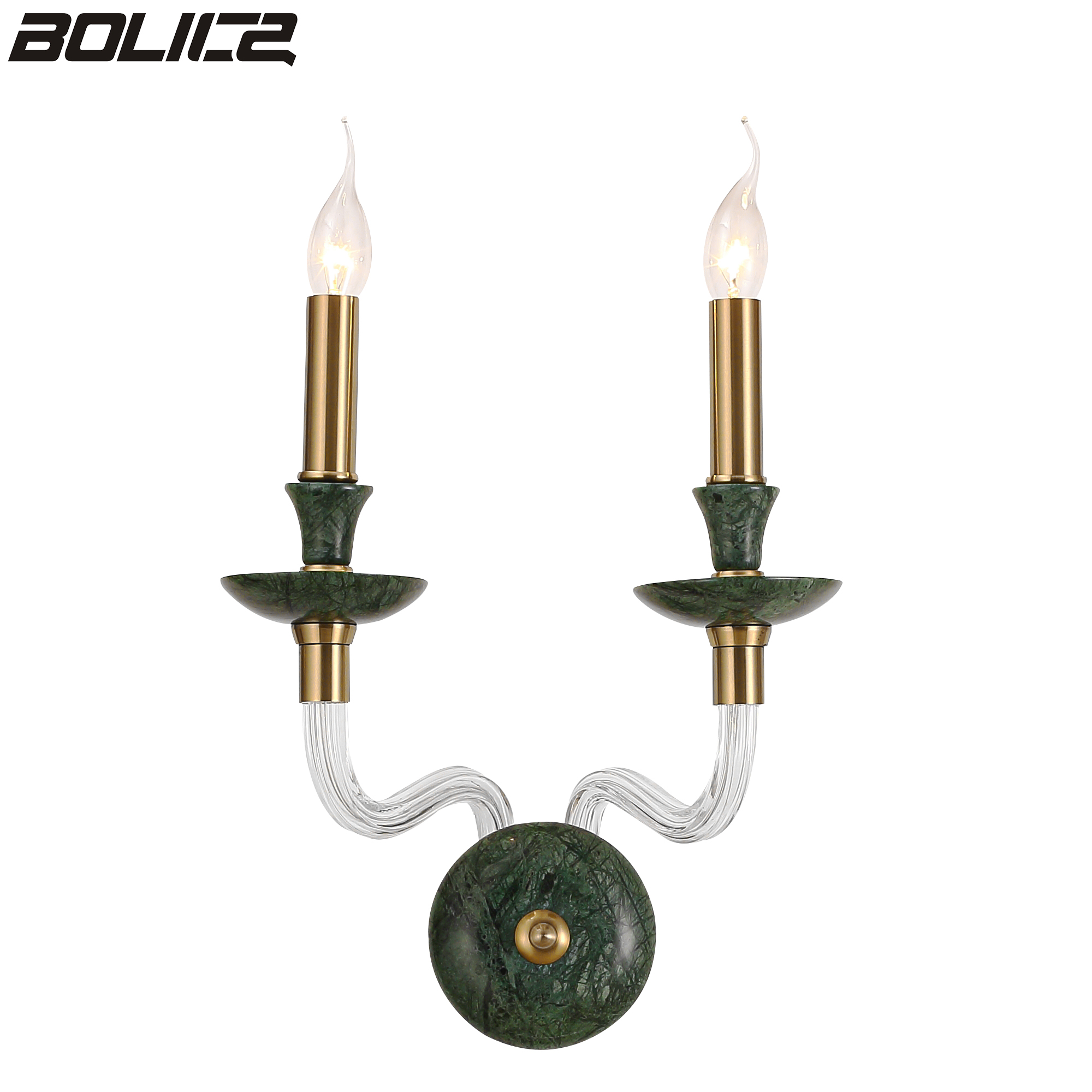 Marmeren vintage kaarswandlamp