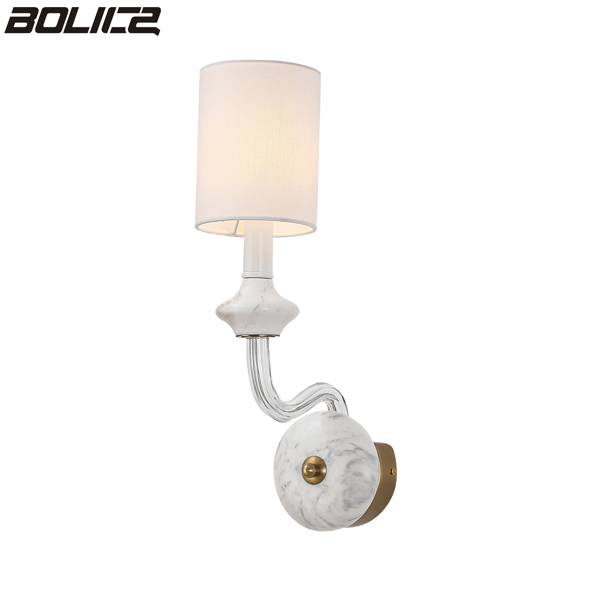 Marmeren wandlamp met lampenkap