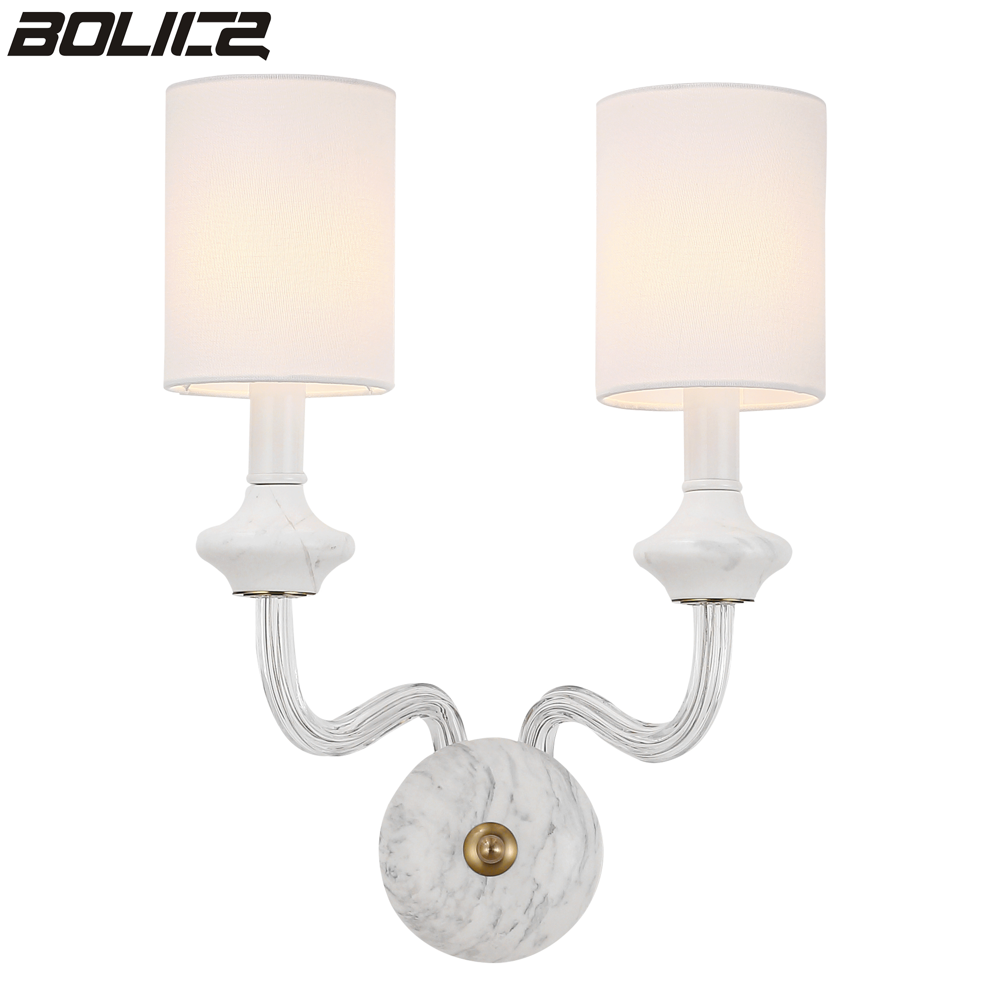 Marmeren wandlamp met lampenkap