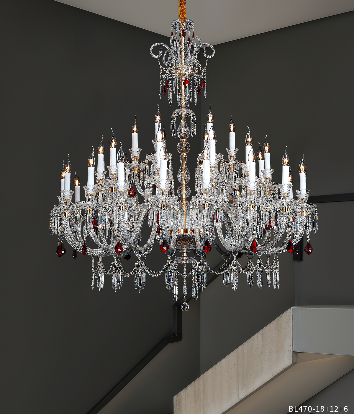 Chandeliers add a vintage touch