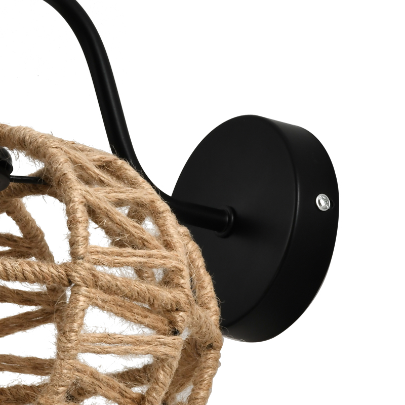 Klassieke wandlamp van henneptouw voor binnenhuisdecoratie
