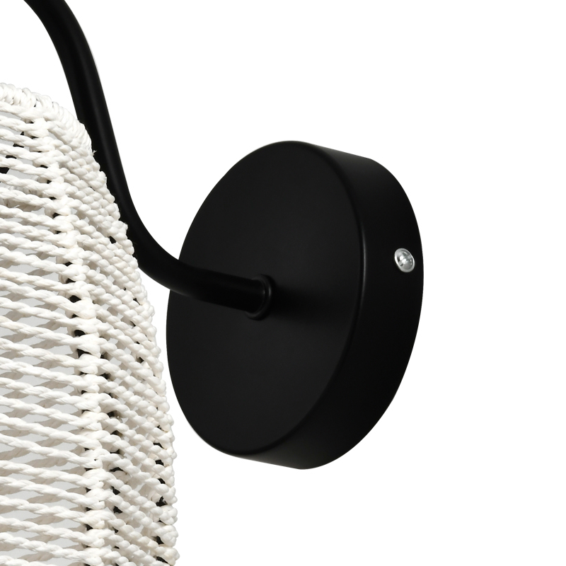 Moderne wandlamp van wit henneptouw voor in de woonkamer