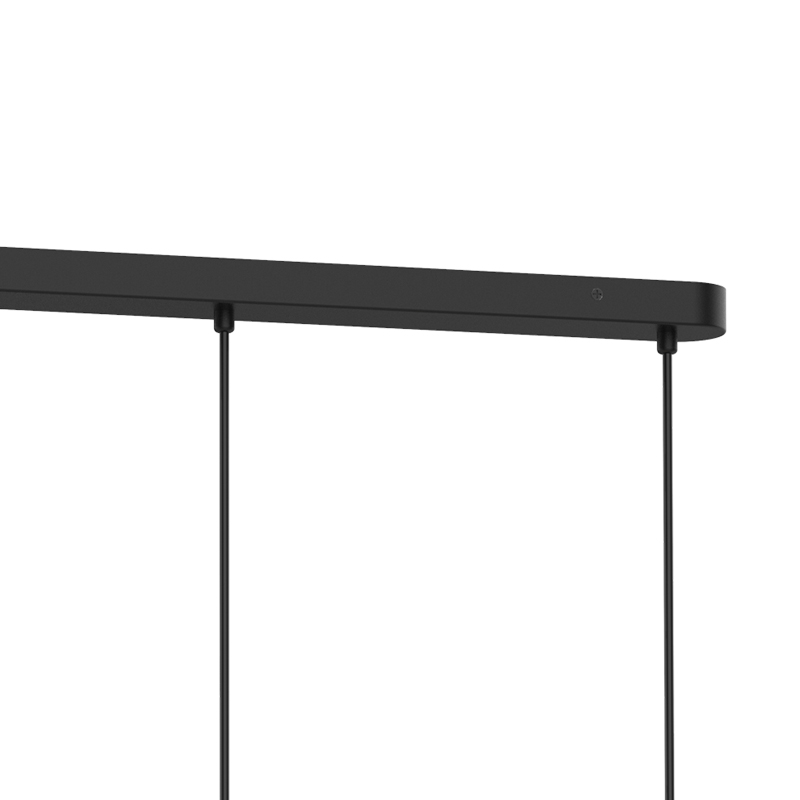 Matte Black Metal Glass Chandelier