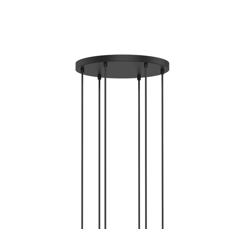 LED light string matte black long staircase chandelier