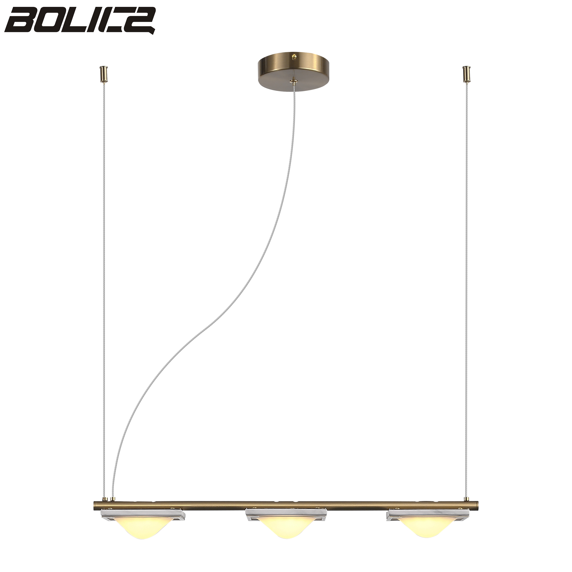 Moderne lineaire gouden kroonluchter