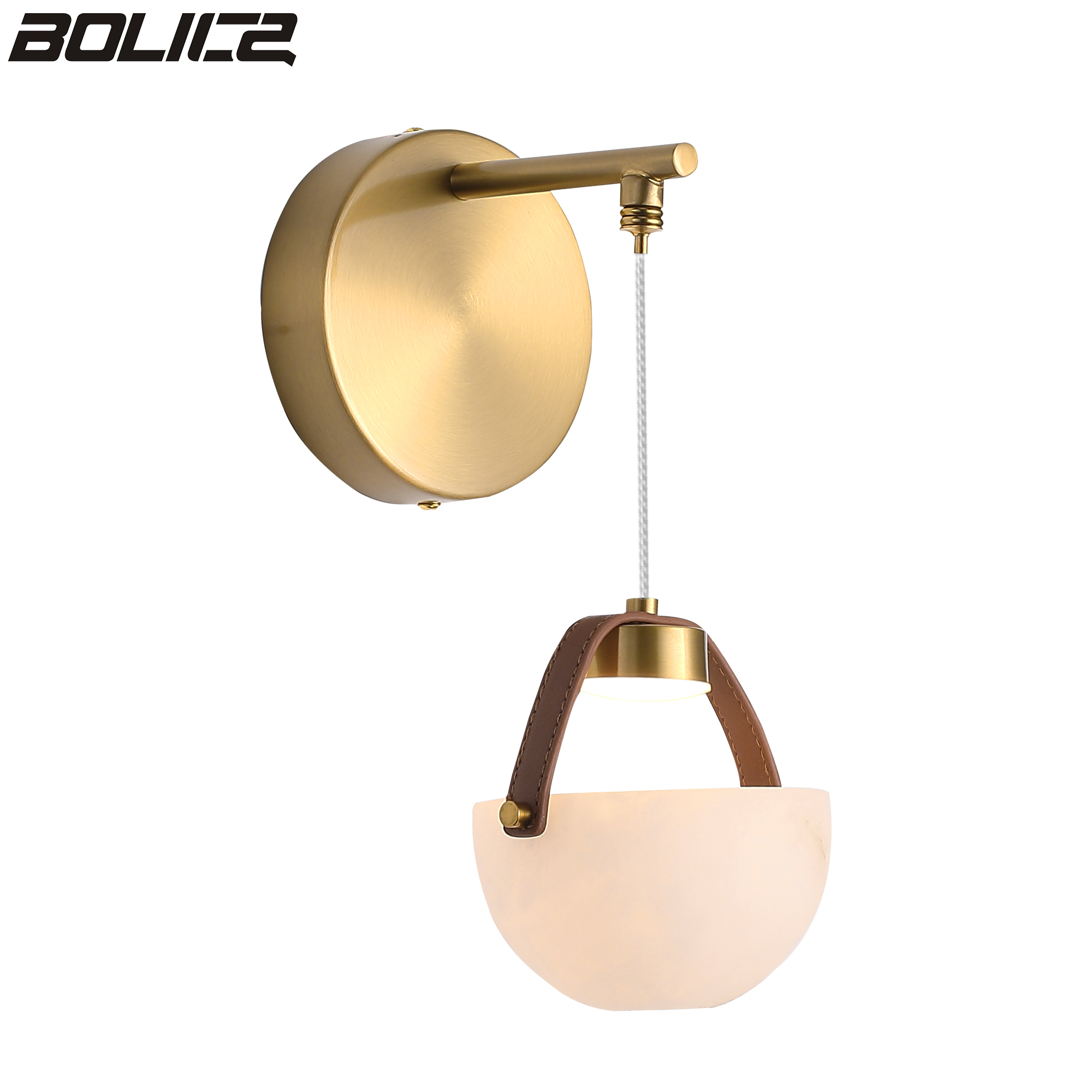 Minimalistische gouden wandhanglamp