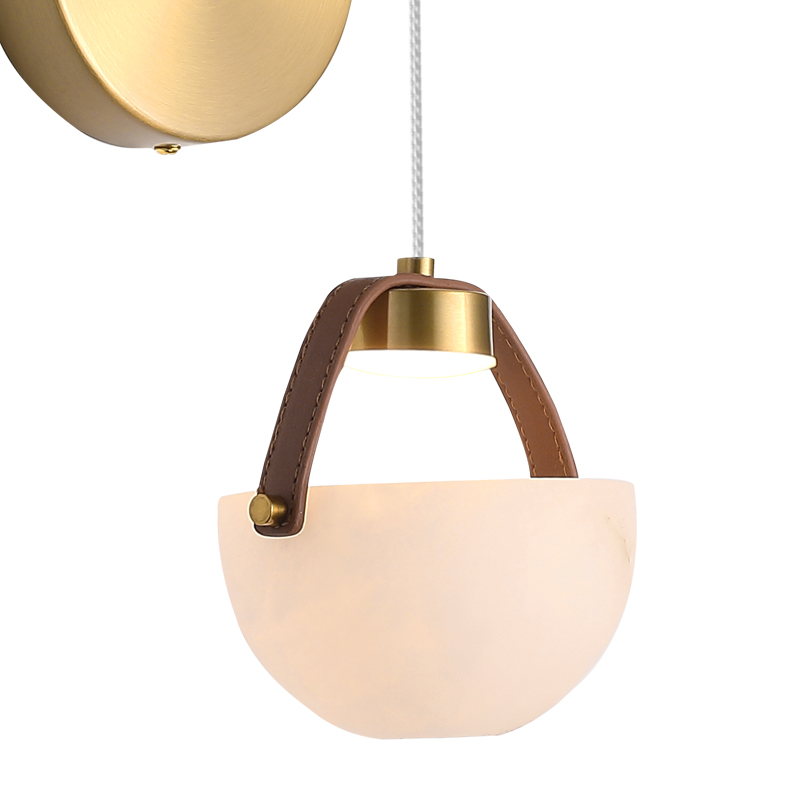 Minimalistische gouden wandhanglamp