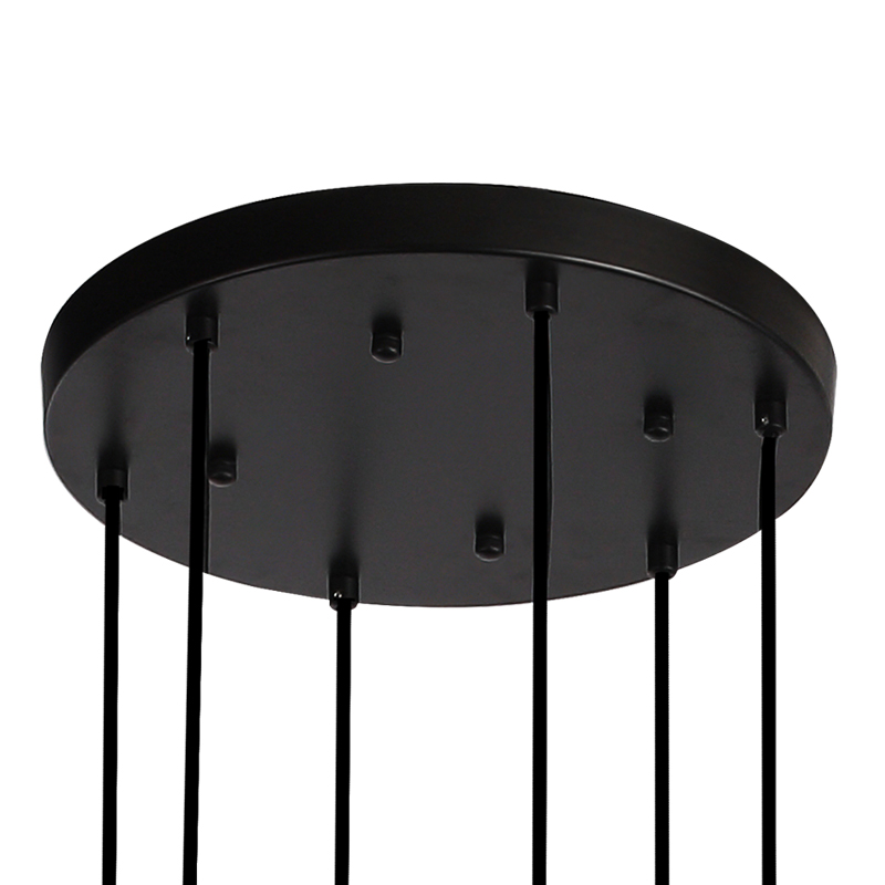 Moderne zwarte metalen trap albasten kroonluchter