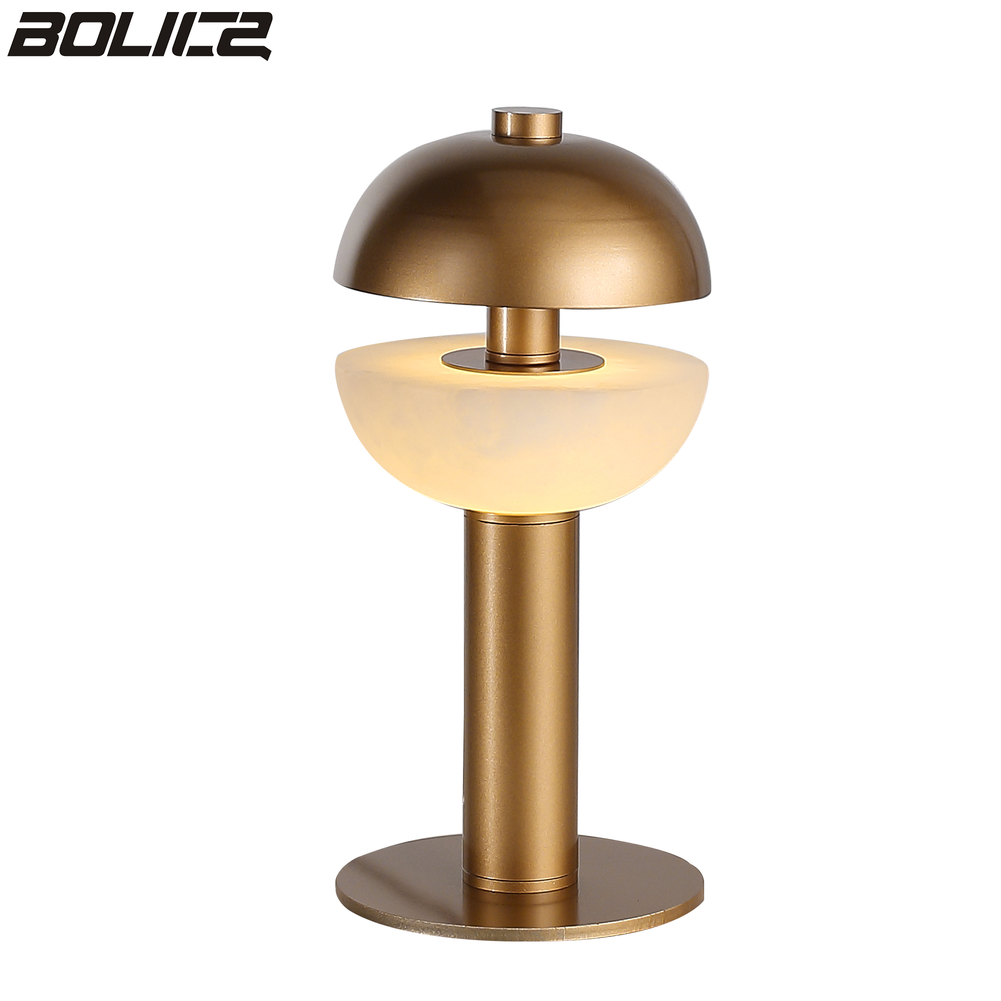 Gouden albasten tafellamp voor de slaapkamer