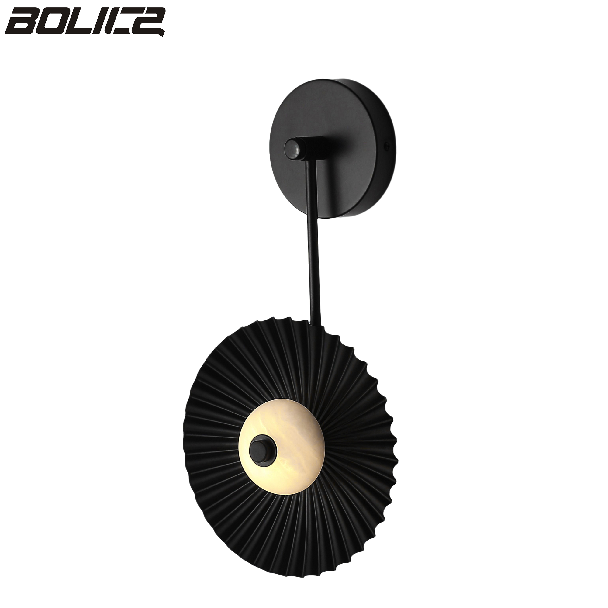 Moderne zwarte wandlamp met lichtbron