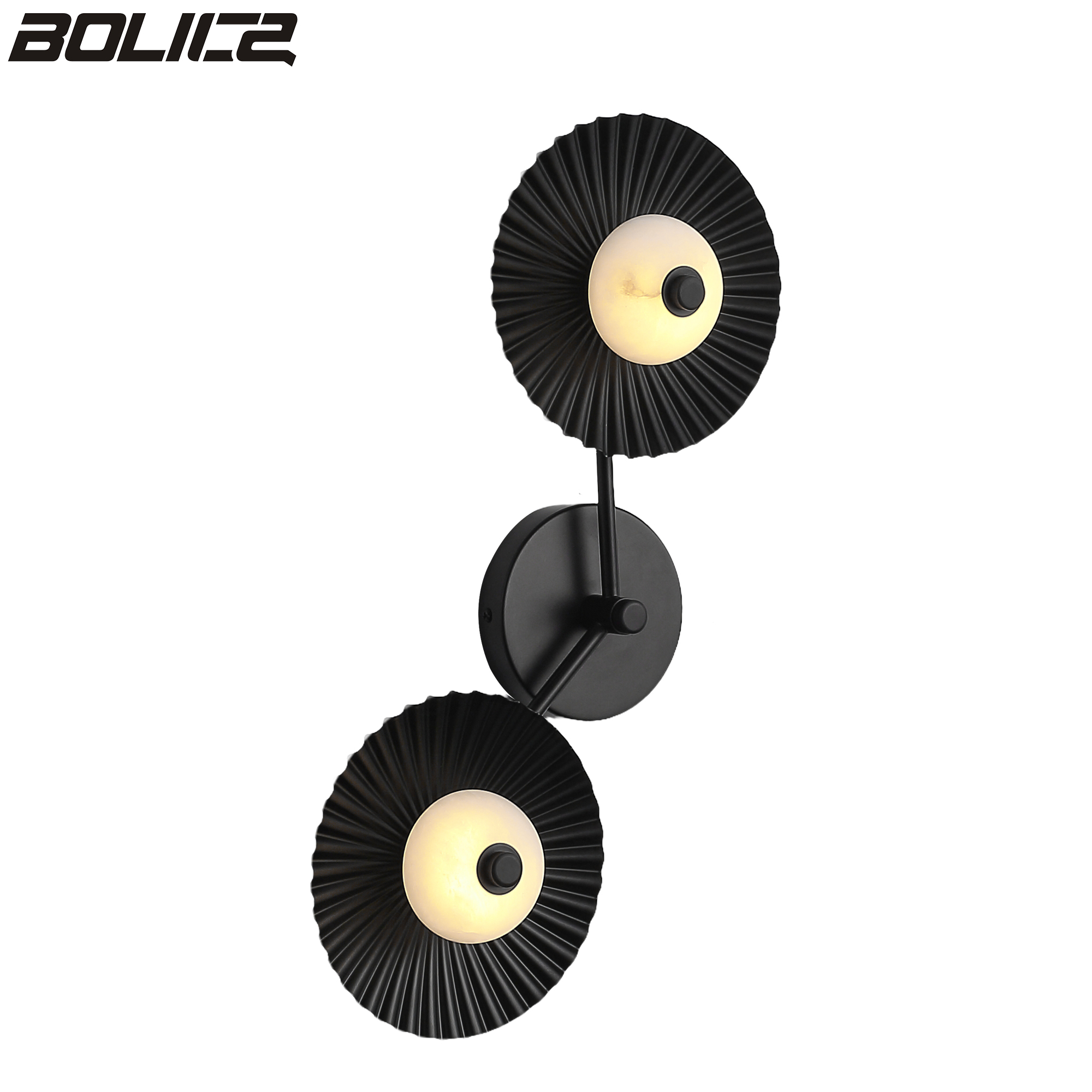 Moderne zwarte wandlamp met lichtbron