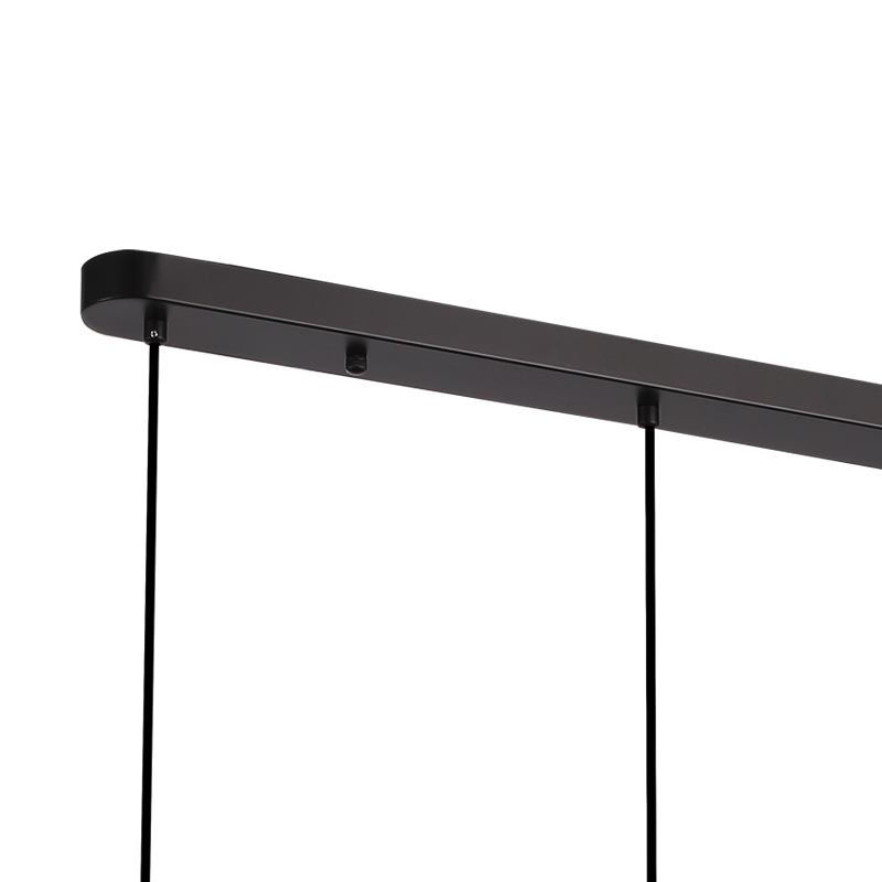 Μαύρο τρίφωτο κρεμαστό φωτιστικό LED από αλάβαστρο